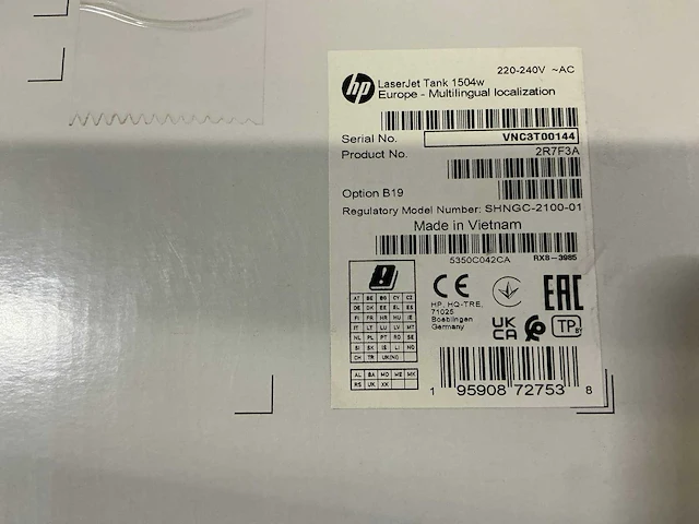 Hp laserjet tank 1504w printer - afbeelding 2 van  2