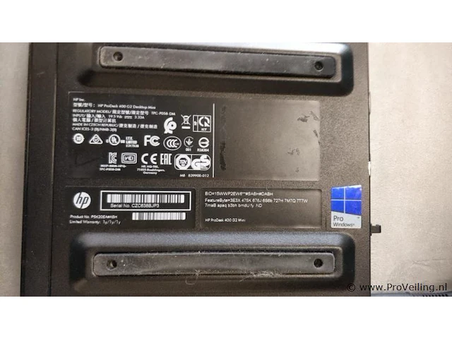 Hp mini desktop pc type prodesk 400 g22 - afbeelding 2 van  2