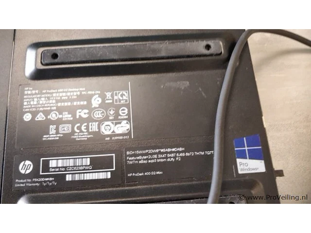 Hp mini desktop pc type prodesk 400 g22 - afbeelding 4 van  4