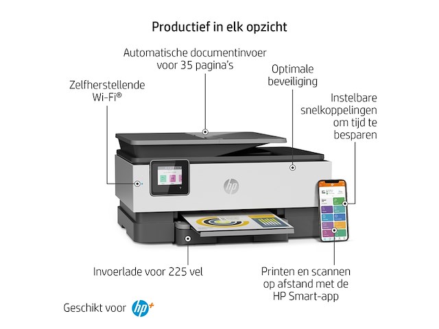 Hp officejet pro 8022e thermische inkjet a4 4800 x 1200 dpi 20 ppm wifi - afbeelding 3 van  4