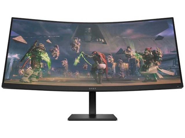 Hp omen 34c - qhd va ultrawide curved 165hz gaming monitor - 34 inch - afbeelding 1 van  2