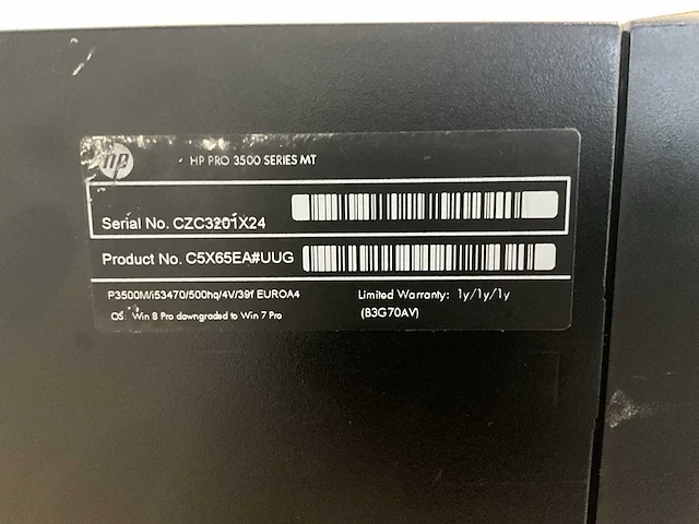 Hp pro 3500 mt desktop - afbeelding 2 van  3