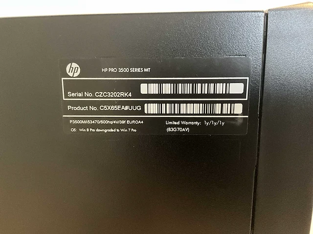 Hp pro 3500 mt desktop - afbeelding 2 van  3