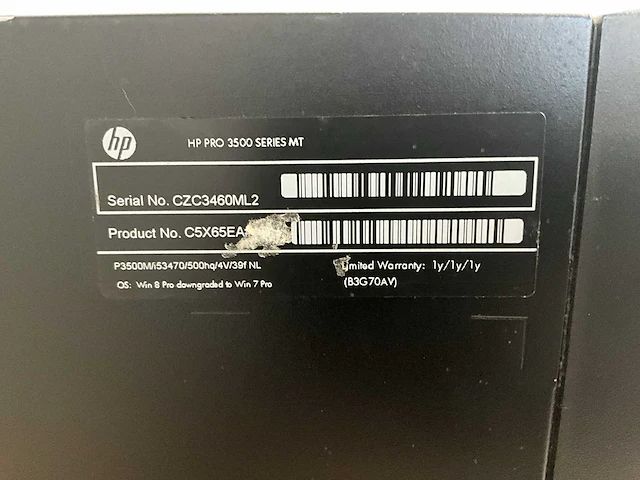 Hp pro 3500 mt desktop - afbeelding 2 van  3