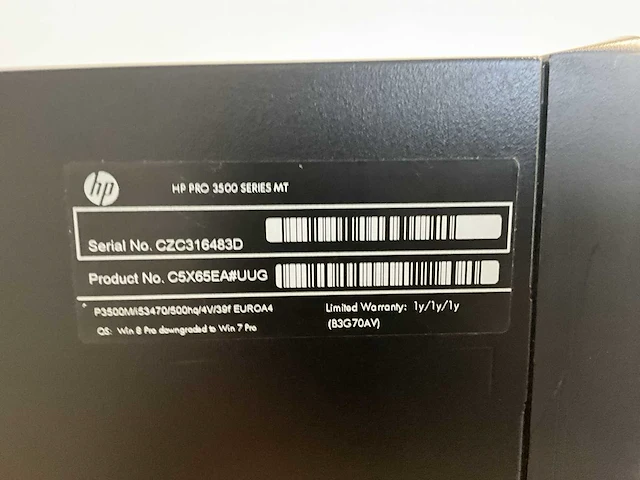Hp pro 3500 mt desktop - afbeelding 2 van  3