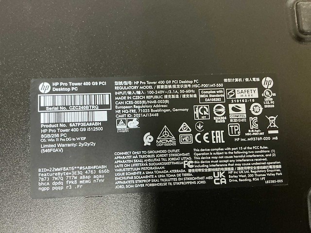 Hp pro tower 400 g9 pci computersysteem - afbeelding 5 van  6