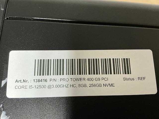 Hp pro tower 400 g9 pci computersysteem - afbeelding 6 van  6