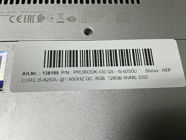 Hp probook 430 g5 - i5-8250u laptop - afbeelding 3 van  4