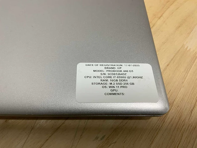 Hp probook 440 g5 laptop - afbeelding 2 van  7