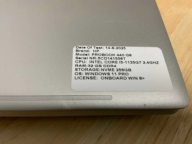Hp probook 440 g8 (i5 gen11) laptop - afbeelding 7 van  7