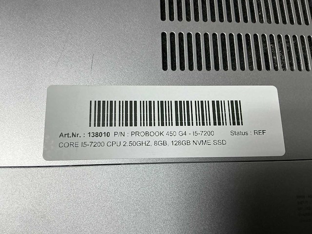 Hp probook 450 g4 - i5-7200 laptop - afbeelding 3 van  4