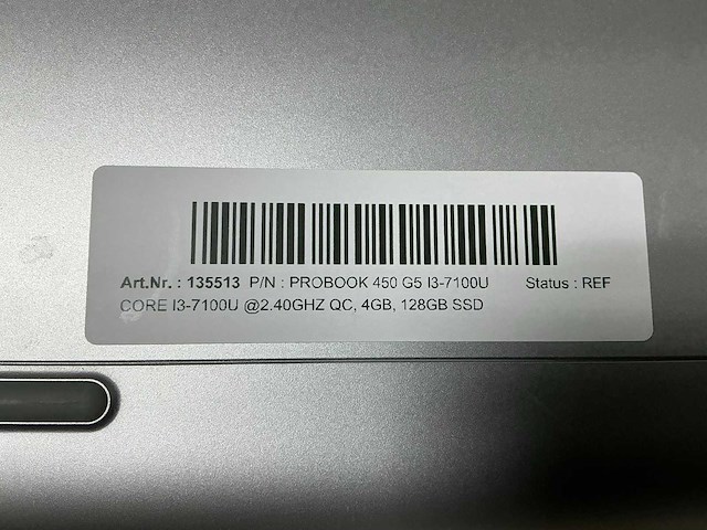 Hp probook 450 g5 i3-7100u laptop - afbeelding 3 van  4