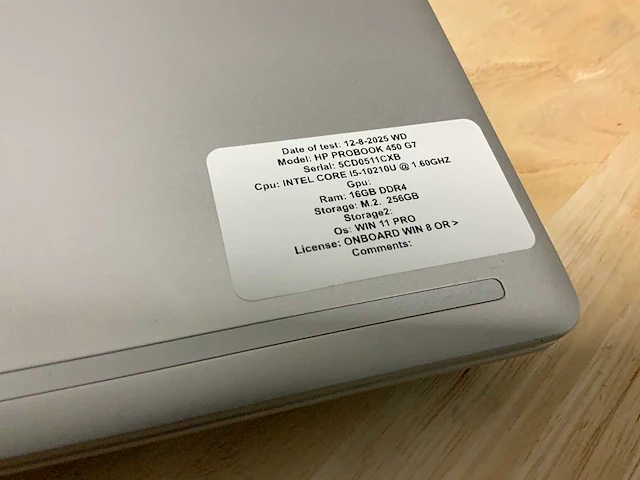 Hp probook 450 g7 laptop - afbeelding 2 van  8