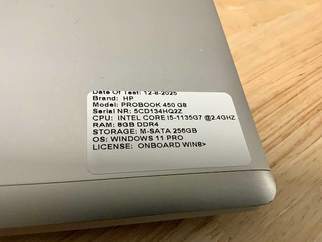 Hp probook 450 g8 laptop - afbeelding 8 van  8