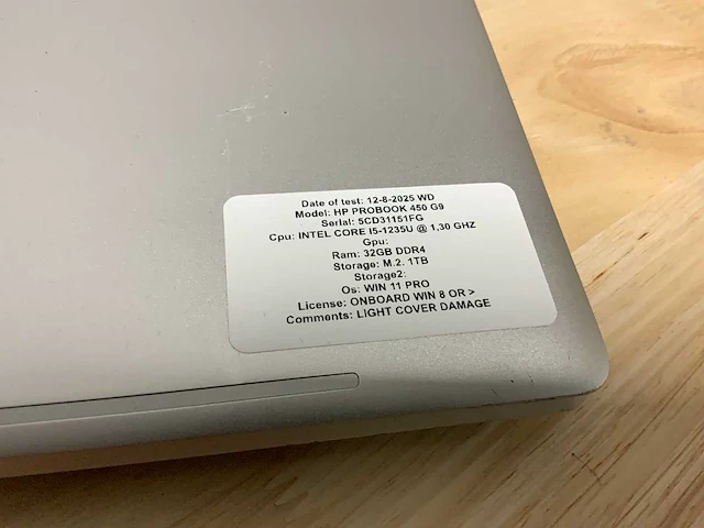 Hp probook 450 g9 laptop - afbeelding 2 van  8