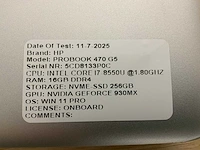 Hp probook 470 g5(i7) laptop - afbeelding 8 van  8