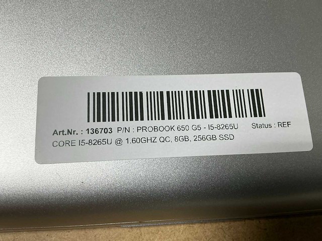 Hp probook 650 g5 - i5-8265u laptop - afbeelding 3 van  4