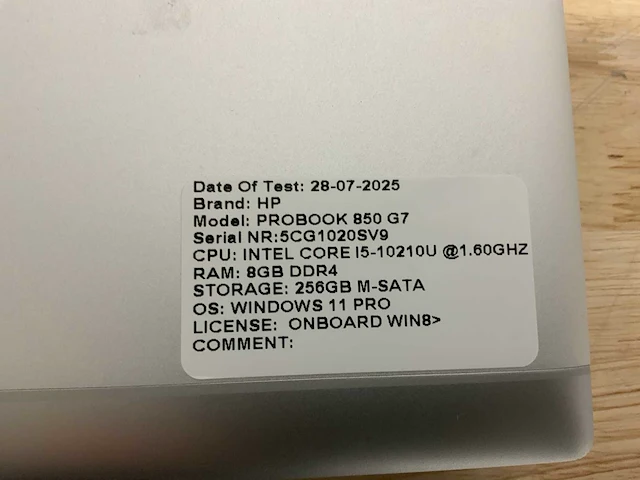 Hp probook 850 g7(i5-gen10) laptop (2x) - afbeelding 7 van  8