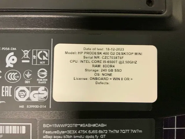 Hp prodesk 400 g2 mini desktop desktop (10x) - afbeelding 2 van  15
