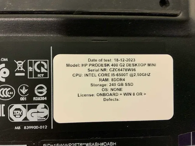 Hp prodesk 400 g2 mini desktop desktop (10x) - afbeelding 3 van  15