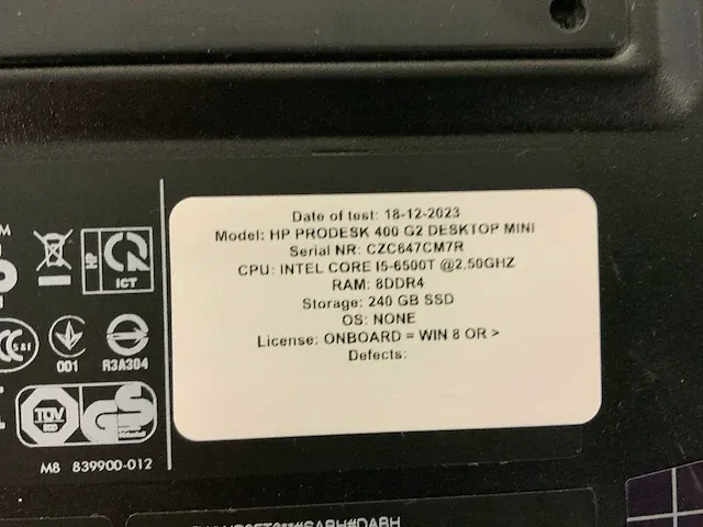 Hp prodesk 400 g2 mini desktop desktop (10x) - afbeelding 4 van  15