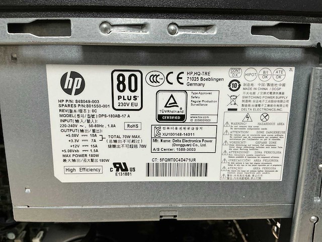 Hp prodesk 400 g3 - i5-6500 desktop - afbeelding 6 van  7