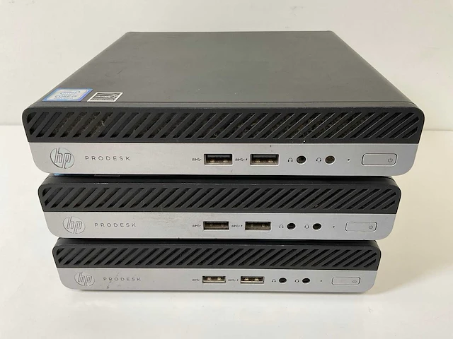 Hp prodesk 400 g4 dm, core(tm) i5 8th gen, 8 gb ram, 256 gb ssd mini desktops (3x) - afbeelding 1 van  11
