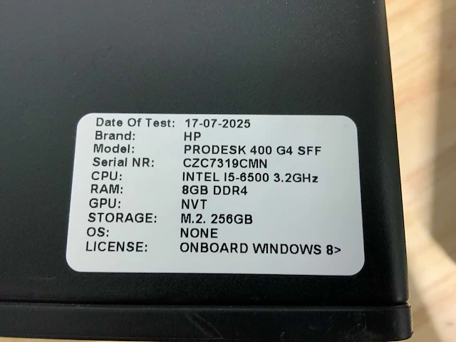 Hp prodesk 400 g4 ssf desktop (4x) - afbeelding 7 van  9