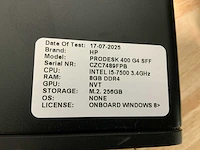 Hp prodesk 400 g4 ssf desktop (4x) - afbeelding 9 van  9