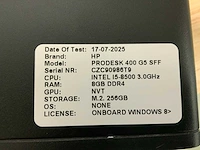 Hp prodesk 400 g5 ssf desktop (4x) - afbeelding 5 van  8