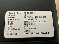 Hp prodesk 400 g5 ssf desktop (4x) - afbeelding 7 van  8