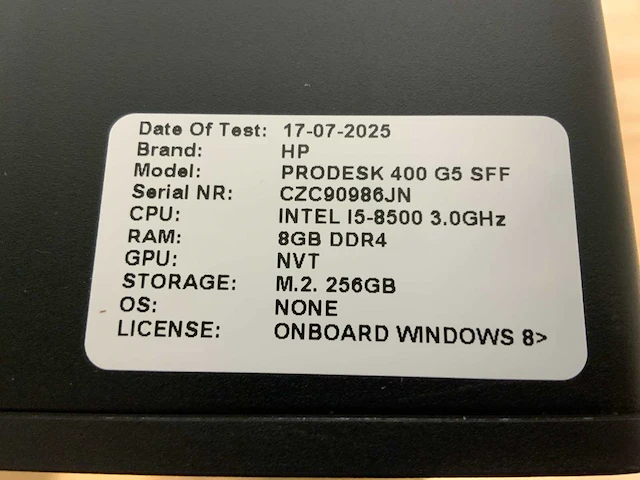Hp prodesk 400 g5 ssf desktop (4x) - afbeelding 5 van  8