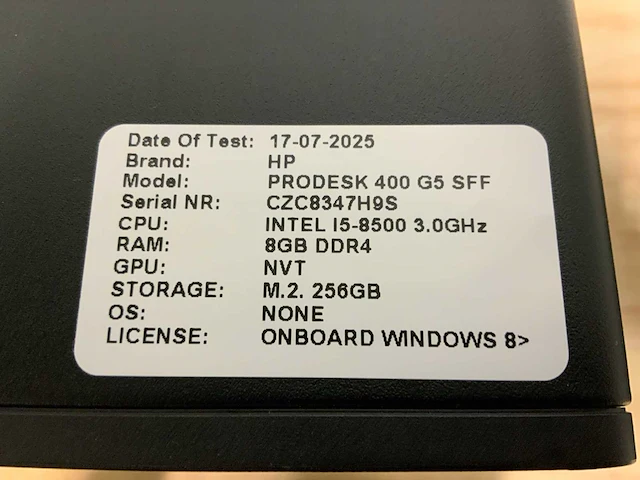 Hp prodesk 400 g5 ssf desktop (4x) - afbeelding 6 van  8