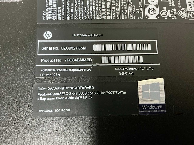 Hp prodesk 400 g6 - i5-8500 computersysteem - afbeelding 5 van  5