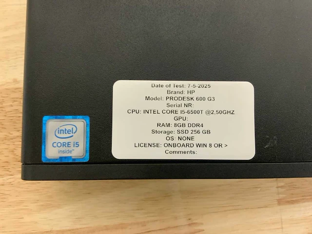 Hp prodesk 600 g3 mini desktop (20x) - afbeelding 6 van  6