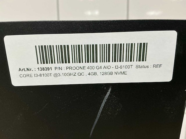 Hp proone 400 g4 aio - i3-8100t computersysteem - afbeelding 5 van  5
