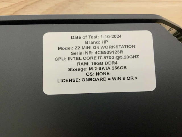 Hp z2 mini g4 workstation (i7) desktop - afbeelding 6 van  7