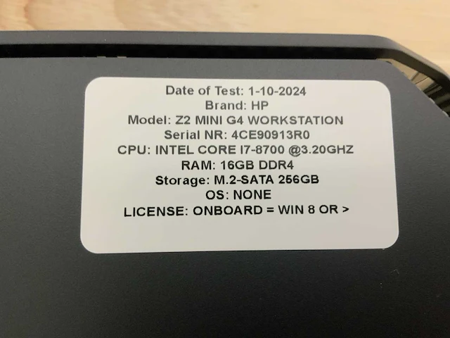 Hp z2 mini g4 workstation (i7) desktop - afbeelding 7 van  7