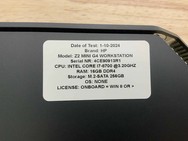 Hp z2 mini g4 workstation (i7) desktop - afbeelding 7 van  7