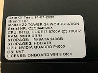 Hp z2 tower g4 workstation(i7) desktop - afbeelding 7 van  7