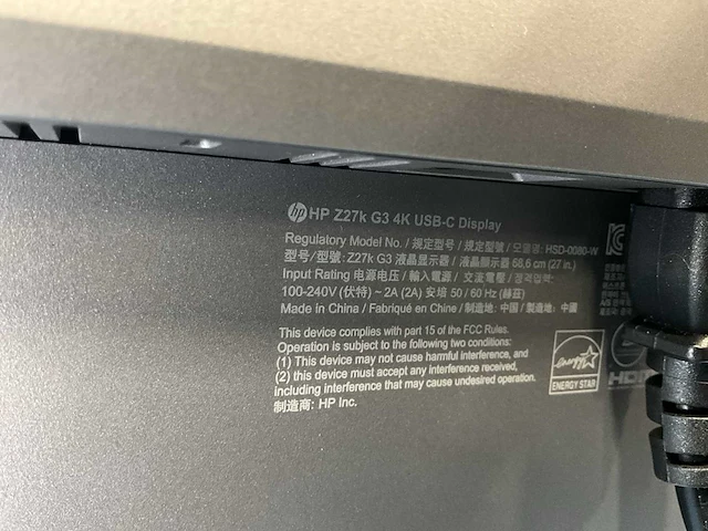 Hp z27k g3 4k usb-c monitor (3x) - afbeelding 7 van  7