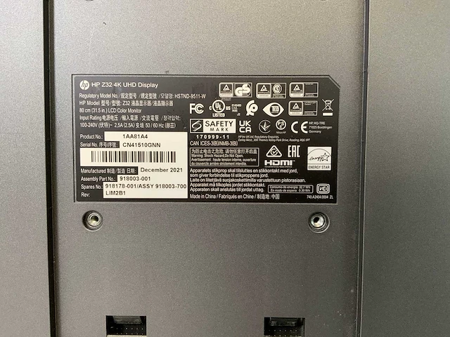 Hp (z32) 32”, 3840x2160 (uhd) ips monitor - afbeelding 5 van  6