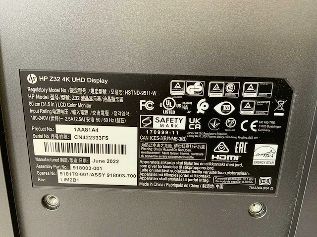 Hp (z32) 32”, 3840x2160 (uhd) ips monitor - afbeelding 7 van  7