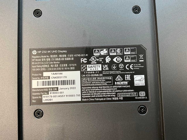 Hp (z32) 32”, 3840x2160 (uhd) ips monitor - afbeelding 6 van  6