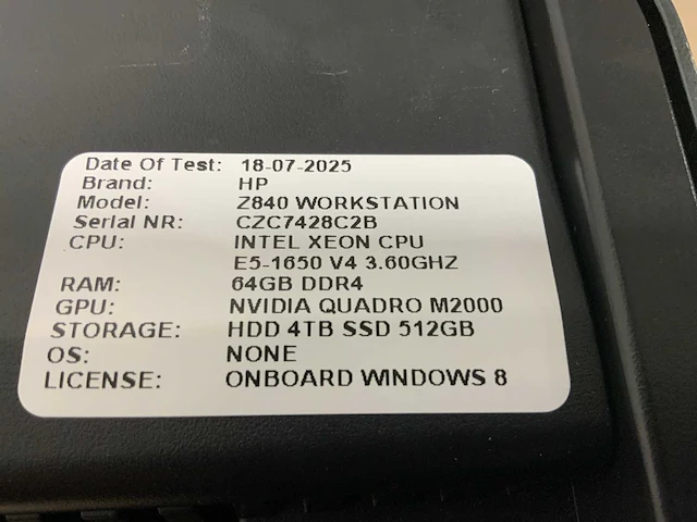 Hp z840 workstation(xeon) desktop - afbeelding 8 van  8