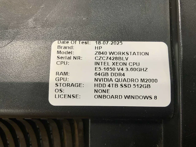 Hp z840 workstation(xeon) desktop - afbeelding 8 van  8