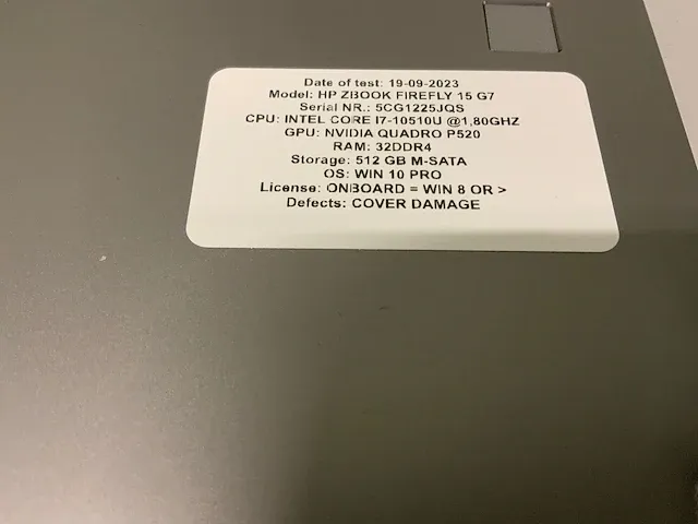 Hp zbook firefly 15 g7 laptop - afbeelding 2 van  9