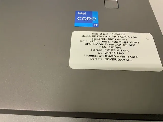 Hp zbook fury laptop - afbeelding 5 van  12