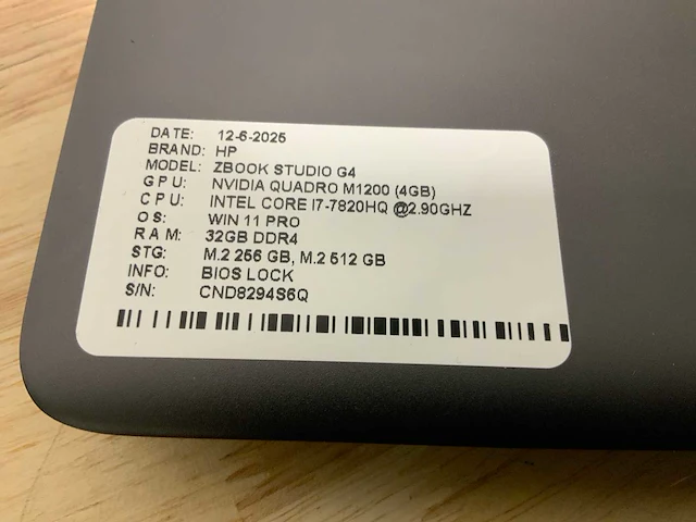 Hp zbook studio g4 laptop - afbeelding 3 van  6