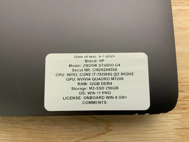 Hp zbook studio g4(i7) laptop - afbeelding 6 van  6